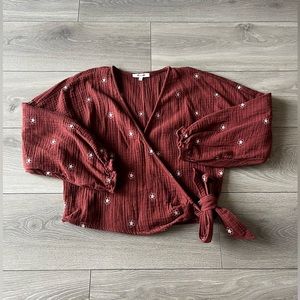 Madewell Women’s Embroidered Blouse Size Medium